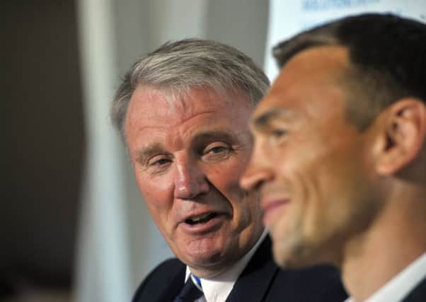 UNDER PRESSURE: Leeds Rhinos' Gary Hetherington with director of rugby, Kevin Sinfield. Picture: Tony Johnson.