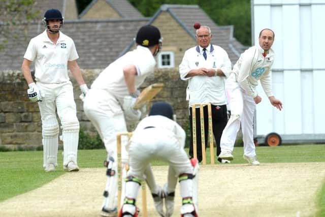 Ted Haggas, of Addingham, took three wickets at Otley. PIC: Steve Riding