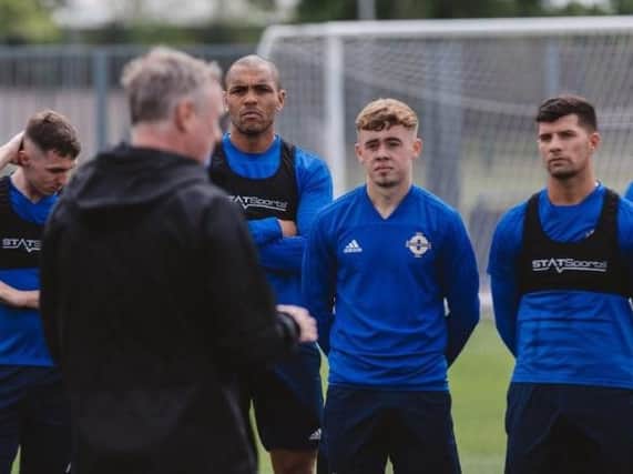 Leeds United youngster Alfie McCalmont spotted training with Northern Ireland. (Copyright: Northern Ireland)