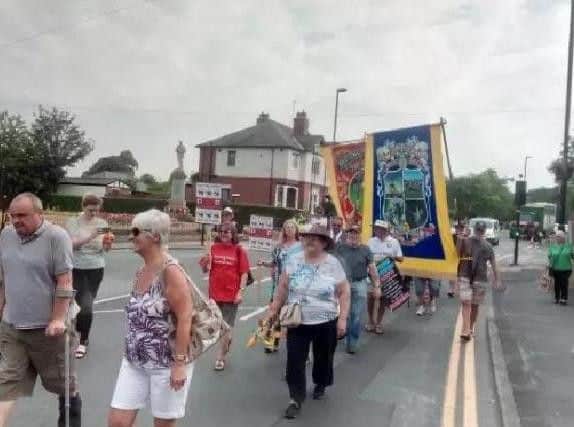 Protesters in Oulton last year.