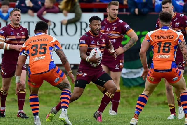 Batley's Johnny Campbell on the attack.