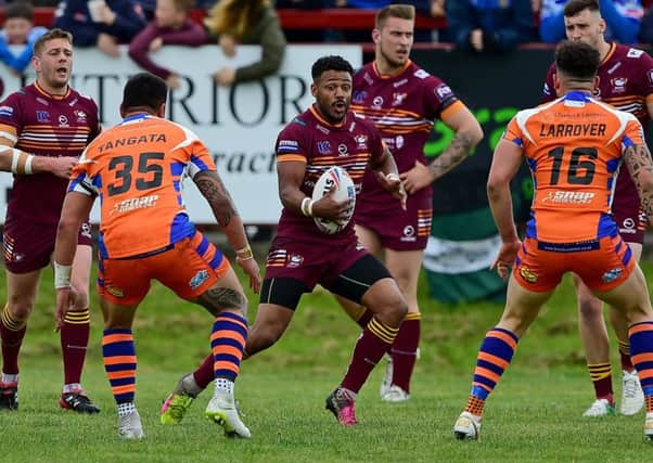 Batley's Johnny Campbell on the attack.