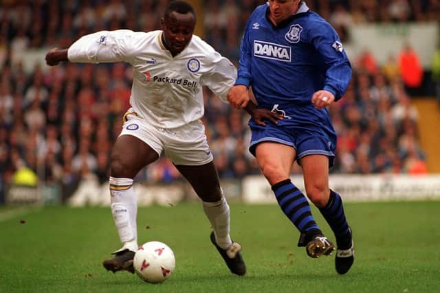 Speed playing against his old club during his time at Everton.