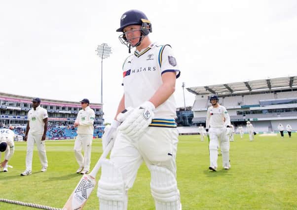 IN THE ZONE: Yorkshire's Gary Ballance leaves the Headingley field at lunch against Hampshire earlier this week. Picture by Allan McKenzie/SWpix.com
