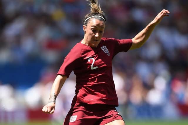 England's Lucy Bronze: During the international friendly at the AMEX Stadium, Brighton.