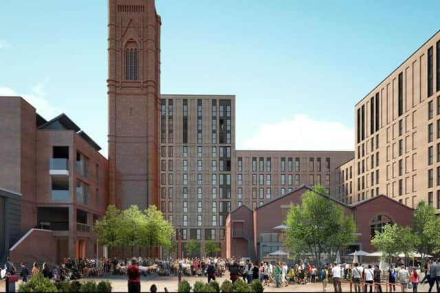 The engine house is the lower level building to the right of this computer generated image of the the area could look like. Image: Richardsons