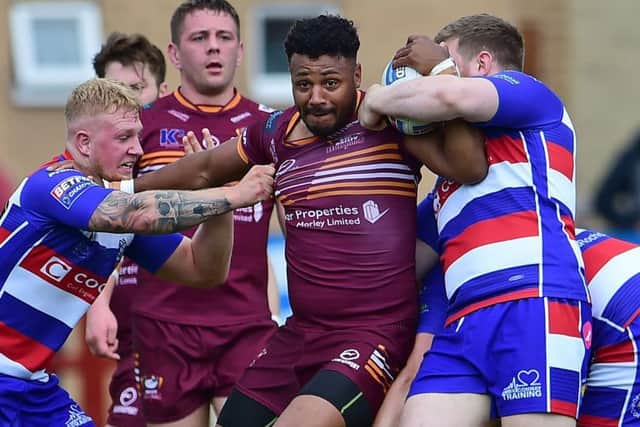 Batley's Johnny Campbell in action against Rochdale,