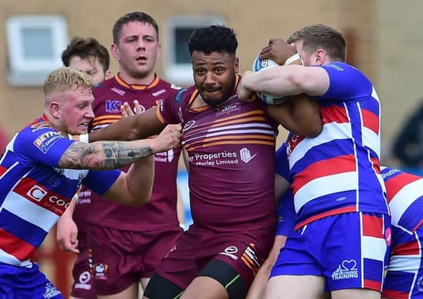 Batley's  Johnny Campbell in action against Rochdale,