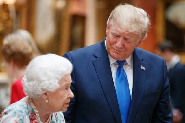 Queen Elizabeth II with US President Donald Trump on day one of his three day state visit to the UK