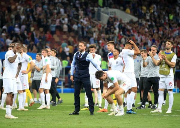 LEADING MAN: Gareth Southgate consoles his players after their World Cup semi-final defeat to Croatia. Picture: Adam Davy/PA