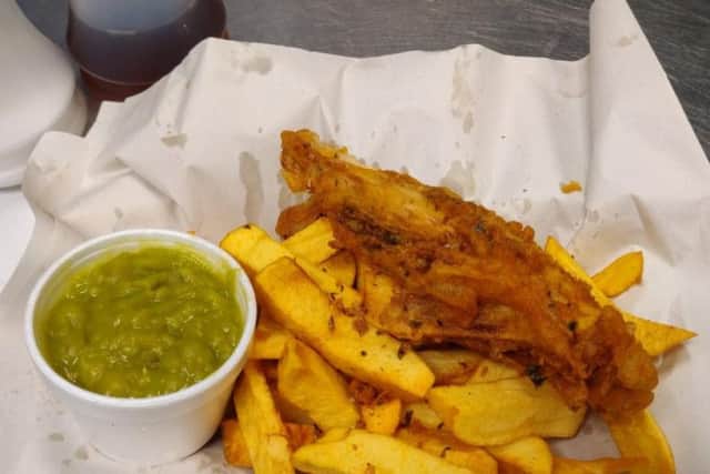 Vegan fish and chips made from banana blossom, soon on sale at JJ's Vish and Chips, Kirkstall road, Leeds.