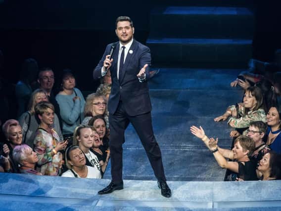 Michael Buble took to the stage at Leeds Arena. (picture Anthony Longstaff)