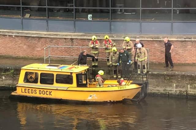 Both Leeds Water taxis were involved in the rescue (Picture: Oliver Blackburn).