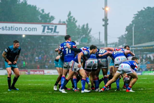 Action from last Friday's live Sky Sports match between Wakefield Trinity and Leeds Rhinos.
