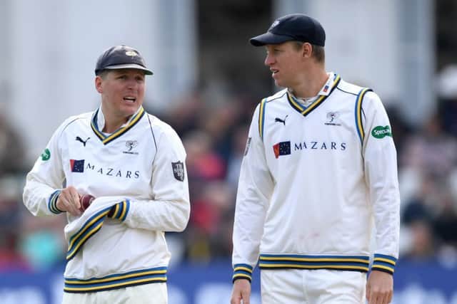 FRUSTRATION: Yorkshire captain Steve Patterson, right, with Gary Ballance. Picture: Gareth Copley/Getty Images