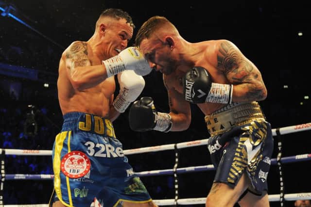 WINNER: Josh Warrington, on his way to victory over Carl Frampton at Manchester Arena in December last year.