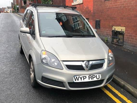 The driver of this car in Harehills tried to lock himself in in an attempt to avoid police