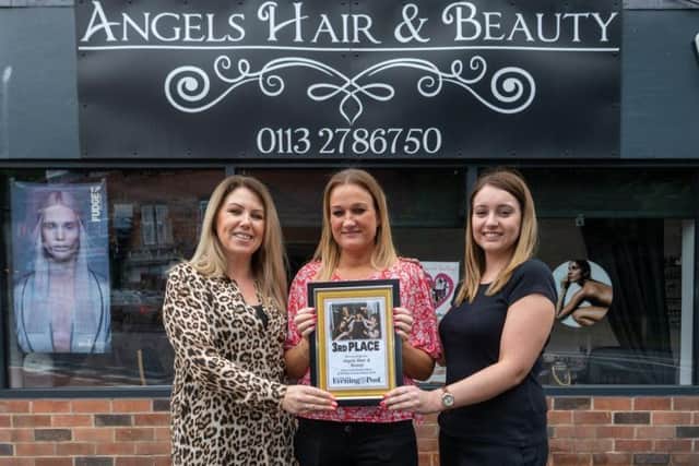 Salon of The Year - Angles Hair & Beauty, Burley Road, Leeds, has been awarded 3rd place in the YEP Salon of The Year Competition. Pictured (left to right) Karen Conlon, Elyse Thewlis, and Nicole Rainforth.