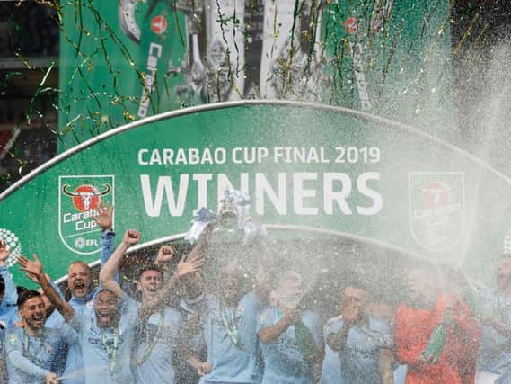 Manchester City lifted the 2018/19 Carabao Cup trophy.