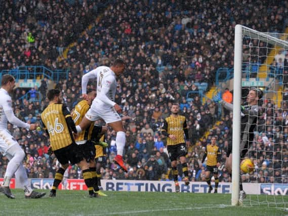 Jay-Roy Grot converts his only Leeds United goal to date in a 2-1 defeat to Sheffield Wednesday.