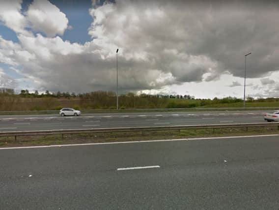There was a crash involving a car and a crane on the M62. Stock photo of M62.