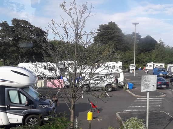The travellers at Alwoodley Park and Ride, Leeds