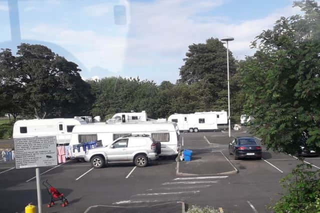 The group of caravans has now moved from Alwoodley Park and Ride to a playing field nearby