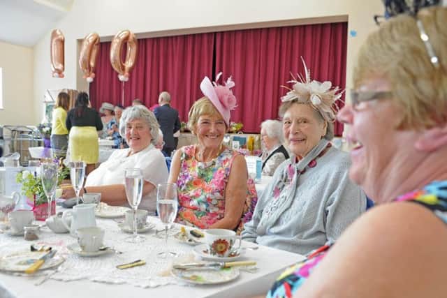 Meanwood Women's Institute members celebrate their 100th anniversary on 22 June 2019 with a vintage tea party at Holy Trinity Community Hall in Leeds.  Picture Tony Johnson.