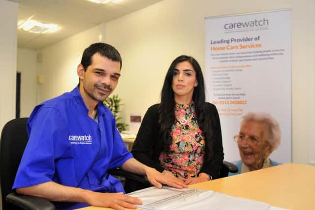 Syed Rahman, left, who has found a job he loves Carewatch Leeds, with Thaira Farooq senior care co-ordinator.