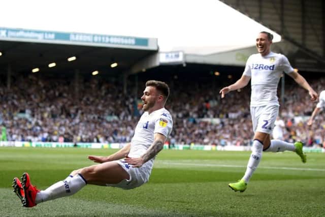 JUMPING STRAIGHT BACK TO IT: Leeds United's Northern Ireland Stuart Dallas.