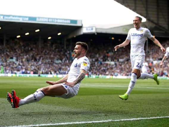JUMPING STRAIGHT BACK TO IT: Leeds United's Northern Ireland Stuart Dallas.