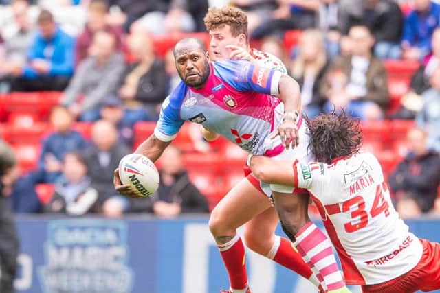 Salford Red Devils' Robert Lui in action against Hull KR at Magic Weekend. (SWPix)