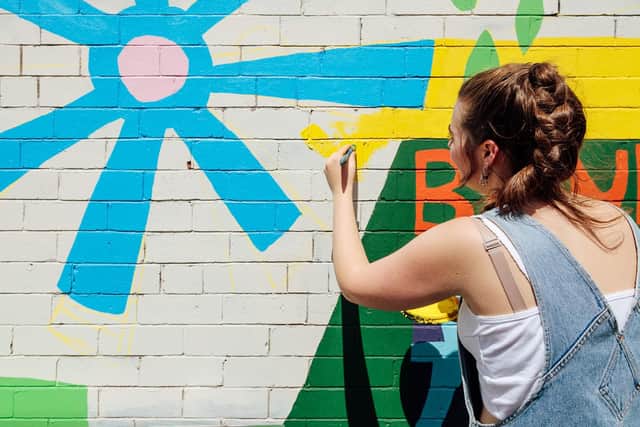 The murals are part of a University of Leeds project to brighten up Hyde Park.