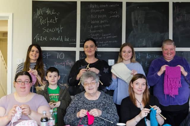 Stitch-Up's community knitting course at LS14 Trust in Seacroft in 2018. Picture: Joanne Crawford.