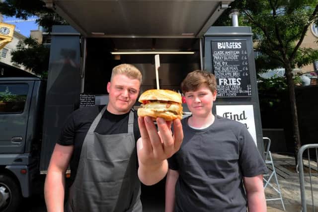 Joe Wills (left), owner of The Ox Box burger van, with brother Alfie Wills (right).