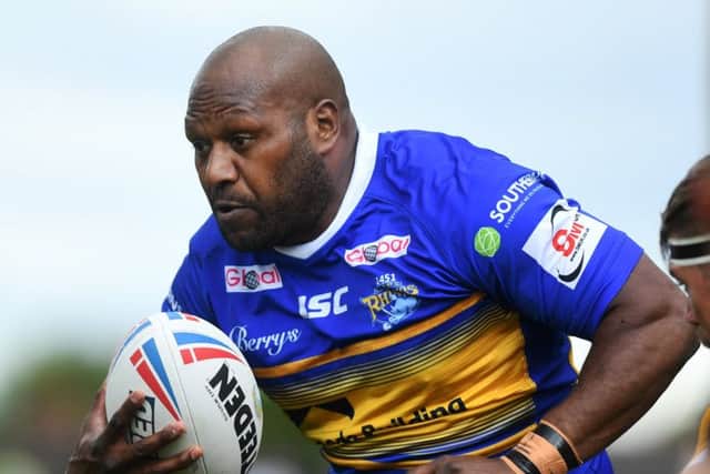 Rhinos recruit Robert Lui had a sound debut against Catalans Dragons. PIC: Jonathan Gawthorpe