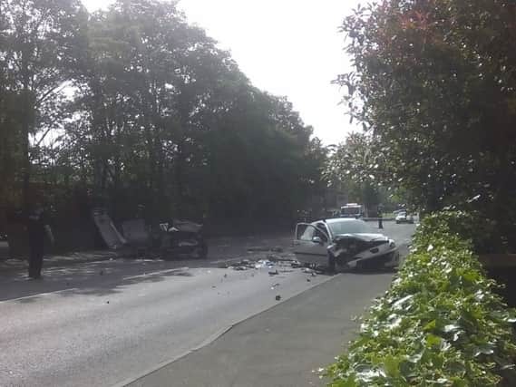 Crash scene at Owl Lane.
