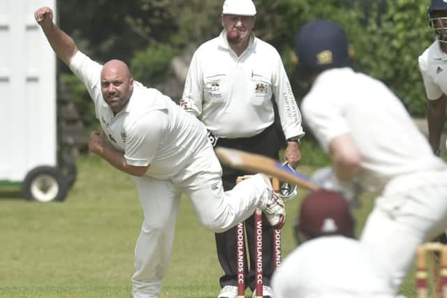 Woodlands bowler Chris Brice who took 3-30 off 15 overs against Farsley.