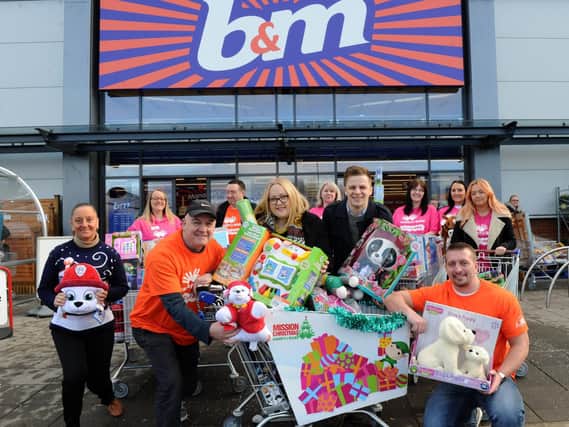 Radio Aire Mission Christmas appeal at B&M in Armley in 2017.