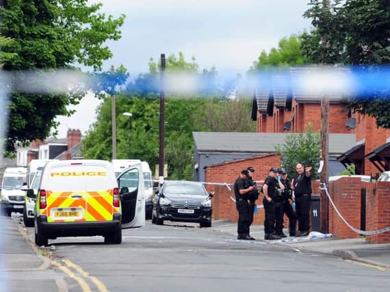 Crime scene on Reginald Street, Chapeltown, after the shooting of Christopher Lewis
