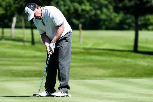 David Brunton putting during the Senior Masters at Leeds Golf Centre. PIC: AIM Content Marketing