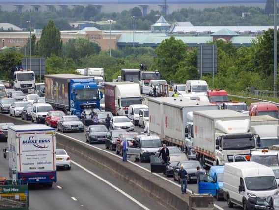 Congestion on the M1 - rated one of the worst major roads in England.