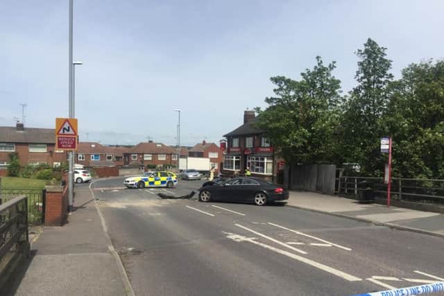 The police cordon in place in Middleton, Leeds