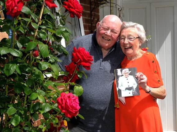 With their card from the Queen, David and Sheila Ingleson celebrate 60 years of marriage today.
