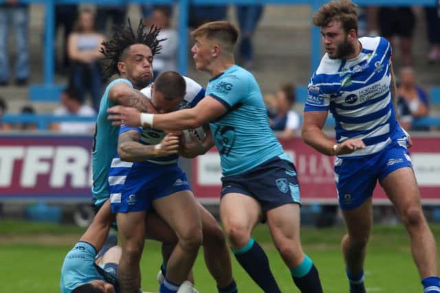 Featherstone got the better of Halifax last week. Picture: Halifax Courier.