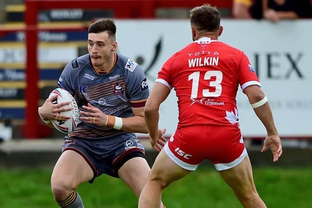 Sam Wood takes on Toronto's Jon Wilkin last weekend.