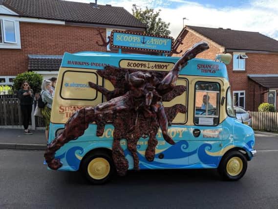 Stranger Things-themed ice cream van hits Hawkins Drive, Leeds, as part of a promotional Netflix tour for the third series. Picture: Scott Cooper