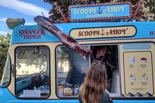 Stranger Things-themed ice cream van hits Hawkins Drive, Leeds, as part of a promotional Netflix tour for the third series. Picture: Scott Cooper