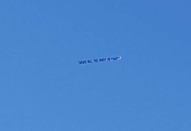 A plane proposing to a woman named Tamara was spotted flying over Leeds - but did she say yes? Picture: Hanna Lea