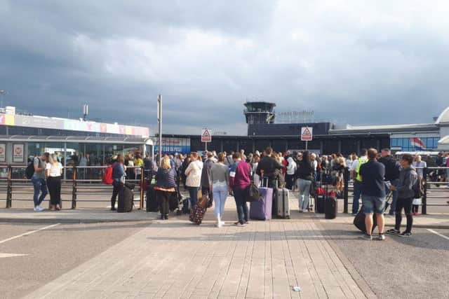 Leeds Bradford Airport was evacuated after the fire alarm went off (Photo: @Teabeetle)